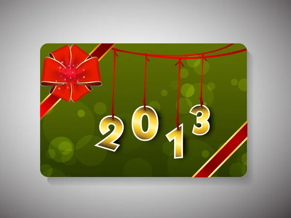Gift card voor gelukkig Nieuwjaar viering met lint. EPS 10. — Stockvector