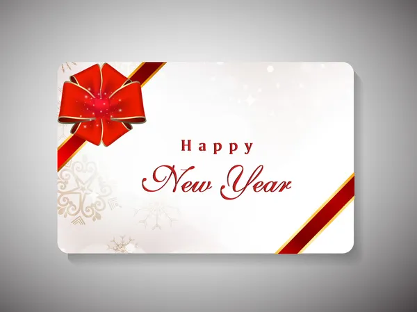 Gift card per Felice Anno Nuovo con nastro. EPS 10 . — Vettoriale Stock