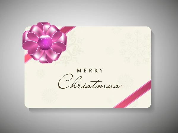 Mooi ingerichte gift card met lint voor vrolijk kerstfeest ce — Stockvector