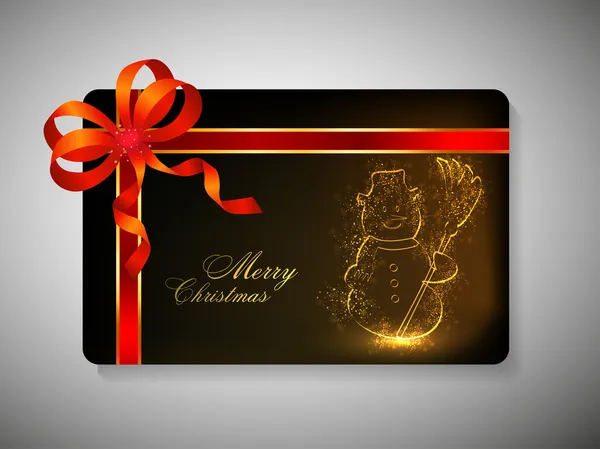 Mooi ingerichte gift card met lint voor vrolijk kerstfeest ce — Stockvector