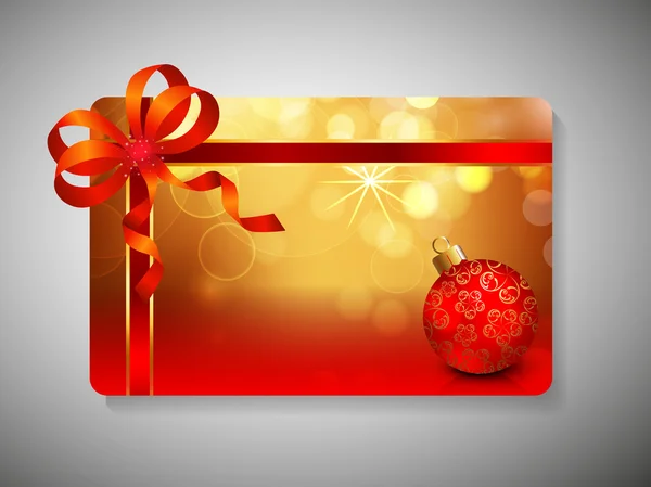 Hermosa tarjeta de regalo decorada con cinta para Feliz Navidad ce — Vector de stock