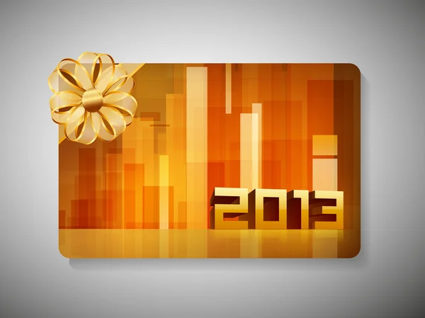 Cartão de presente para a celebração de Feliz Ano Novo com fita rosa. EPS 1 —  Vetores de Stock