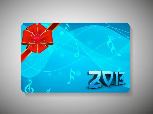 Gift card voor gelukkig nieuw jaar feest met roze lint. EPS 1 — Stockvector