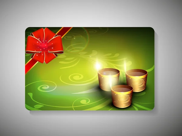 Gift card for Deepawali or Diwali festival in India. EPS 10. — Stock Vector