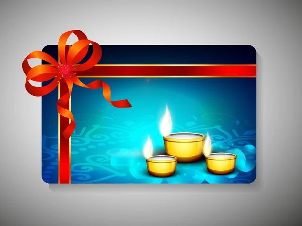 在印度可以庆祝 deepawali 或排灯节节日的礼品卡。10 eps. — 图库矢量图片