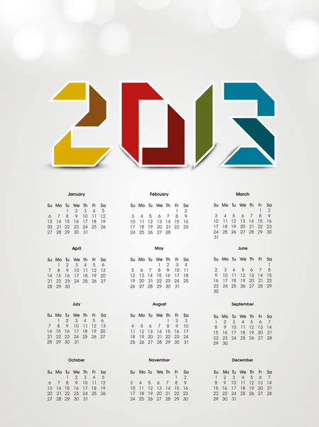 Calendrier 2013 année. SPE 10 . — Image vectorielle