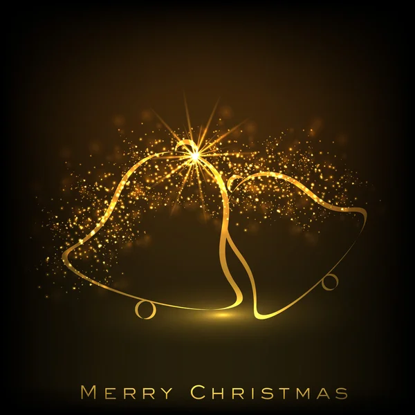 Hermosa campana de jingle brillante decorativa para celebridades de Feliz Navidad — Vector de stock