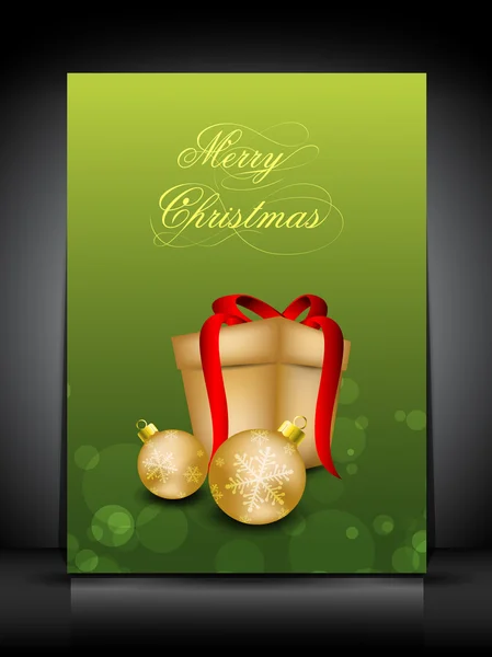 Feliz Navidad tarjeta de felicitación, tarjeta de invitación o tarjeta de regalo deco — Vector de stock