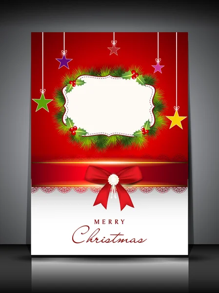 Feliz Navidad tarjeta de felicitación, tarjeta de regalo o tarjeta de invitación. EPS — Vector de stock