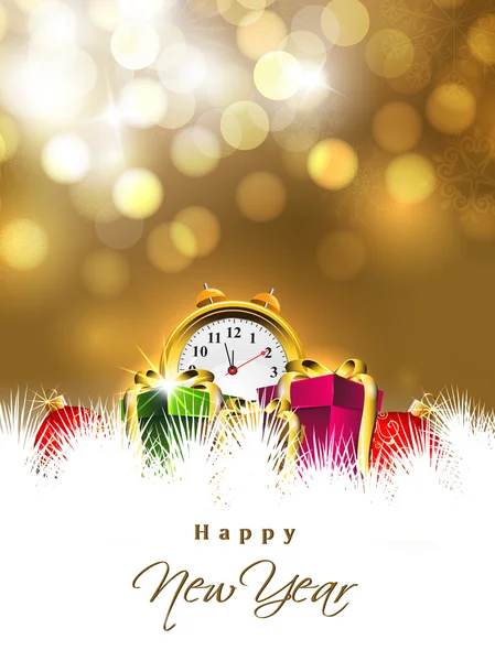 Wenskaart of gift card voor gelukkig Nieuwjaar viering. EPS 1 — Stockvector