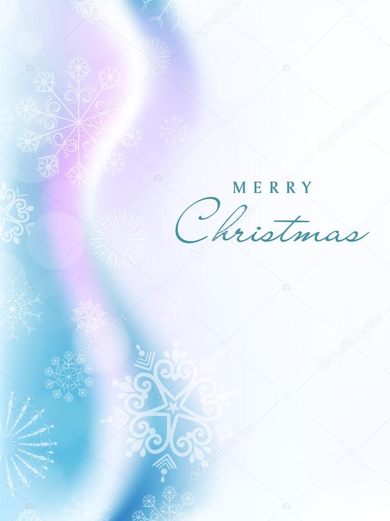 Christmas card or background with decorative snowflakes and ligh