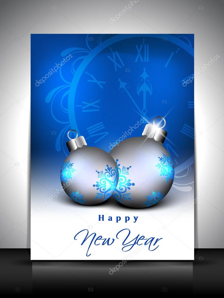 Greeting card or gift card for Happy New Year celebration. EPS 10