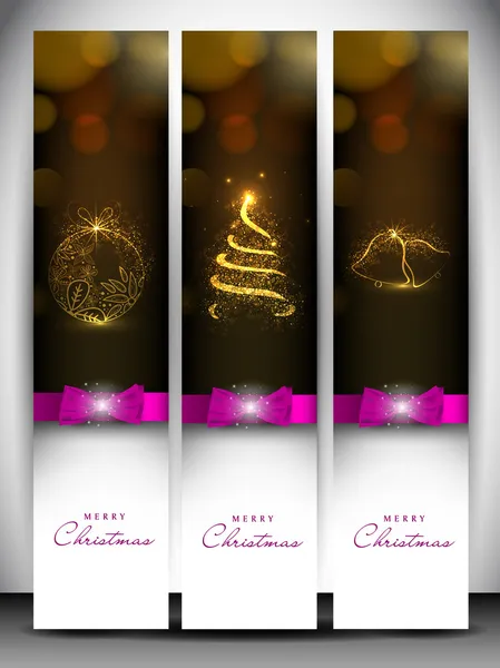 Veselé Vánoce webové stránky hlavičku a banner s vánoční koule, vánoční t — Stockový vektor