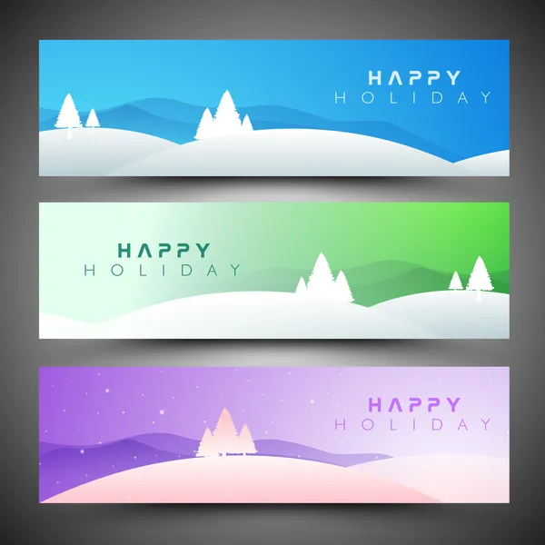 Felices fiestas encabezados del sitio web o banners. EPS 10 . — Vector de stock