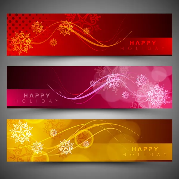 Happy holidays website headers or banners. EPS 10. — Stock Vector