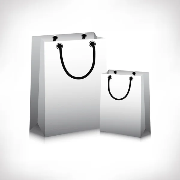 Borsa shopping in carta bianca colorata su sfondo ondulato. EPS 10 . — Vettoriale Stock