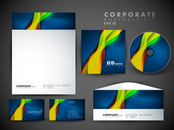 Kit de identidad corporativa profesional o kit de negocios para su autobús — Vector de stock