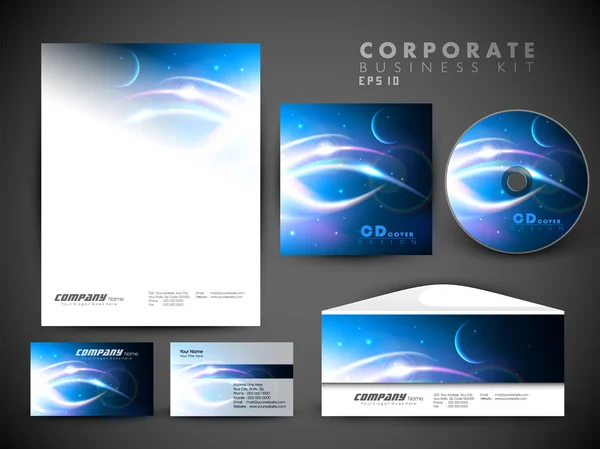 Kit de identidad corporativa profesional o kit de negocios para su autobús — Vector de stock