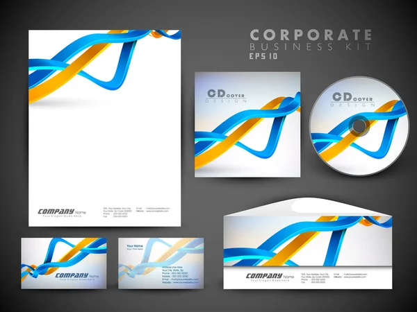 Kit de identidad corporativa profesional o kit de negocios para su autobús — Vector de stock