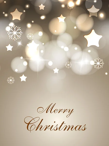 Neşeli Noel tebrik kartı veya hediye kartı snowfl ile dekore edilmiştir. — Stok Vektör
