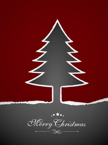 Stylizované vánoční strom na červeném pozadí pro Veselé Vánoce celebra — Stockový vektor