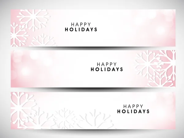 Happy holidays website headers or banners. EPS 10. — Stock Vector