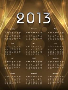 2013 yılı takvimi. EPS 10.