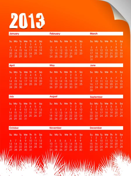 2013 jaar kalender. EPS 10. — Stockvector