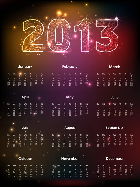 Календар 2013 року. ЕПС 10 . — стоковий вектор