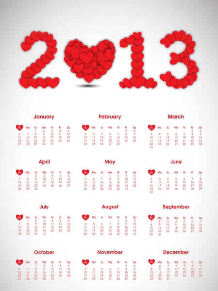 2013 år kalender. EPS 10. — Stock vektor