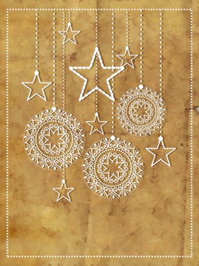 Vintage Noel kartı ile süsler. EPS 10.