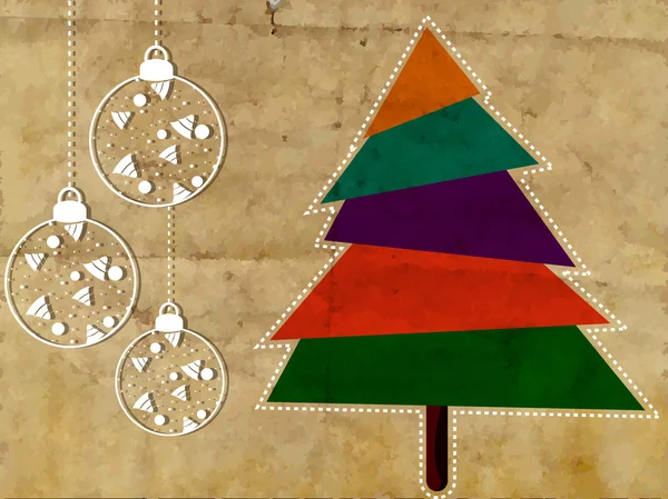 Vintage Feliz Navidad saludo o tarjeta de regalo con Navidad tr — Archivo Imágenes Vectoriales