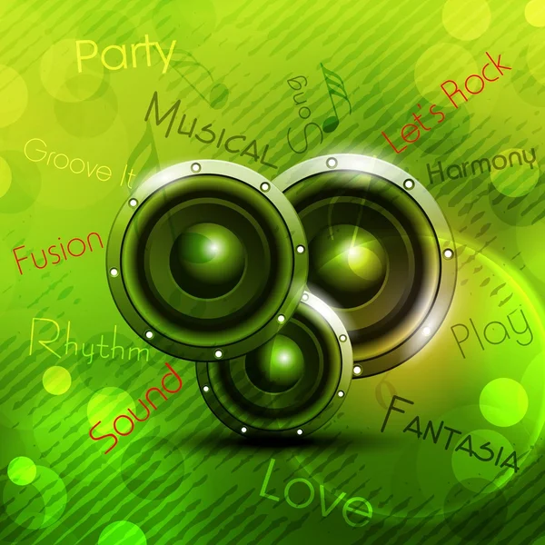 Abstract musical party background with speakers. EPS 10. — Stock Vector