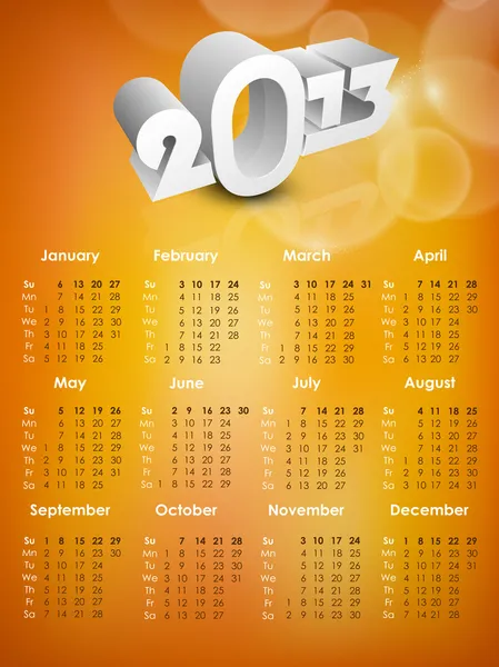 2013 anno calendario. EPS 10 . — Vettoriale Stock