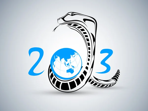 Bonne année 2013 avec un design de serpent. SPE 10 . — Image vectorielle