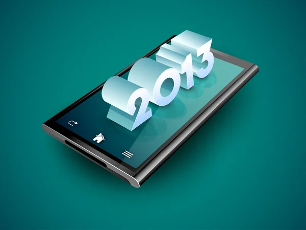 Texto de Ano Novo 3D em uma tela de tablet. EPS 10 . — Vetor de Stock