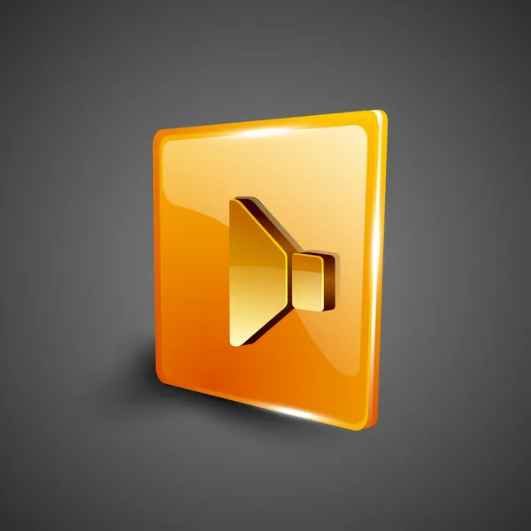 Brillante web 3D 2.0 icono de símbolo de sonido conjunto. EPS 10 . — Vector de stock