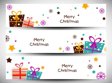 Merry christmas Web sitesi başlık veya afiş ayarlayın. EPS 10.