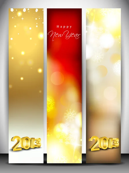 Banner del sito web impostati per Felice Anno Nuovo. EPS 10 — Vettoriale Stock