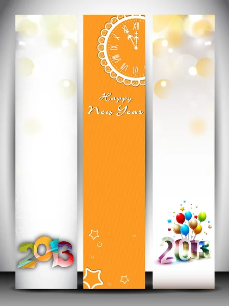 Website banners set for Happy New Year. EPS 10 — Stock Vector