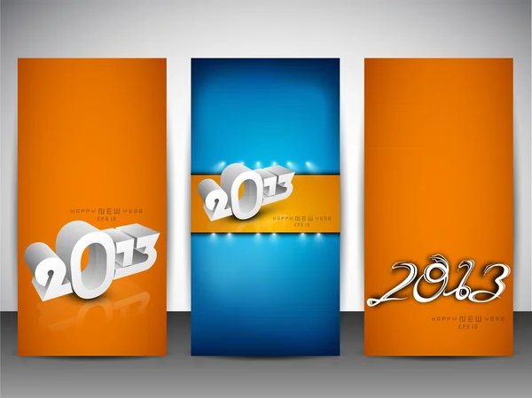 Website banners instellen voor gelukkig Nieuwjaar. EPS 10 — Stockvector