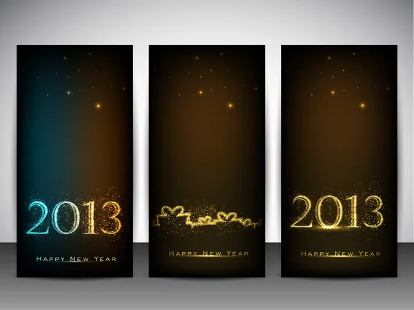 Website banners set for Happy New Year. EPS 10 — Stock Vector