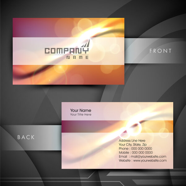 Abstract professional and designer business card template or vis