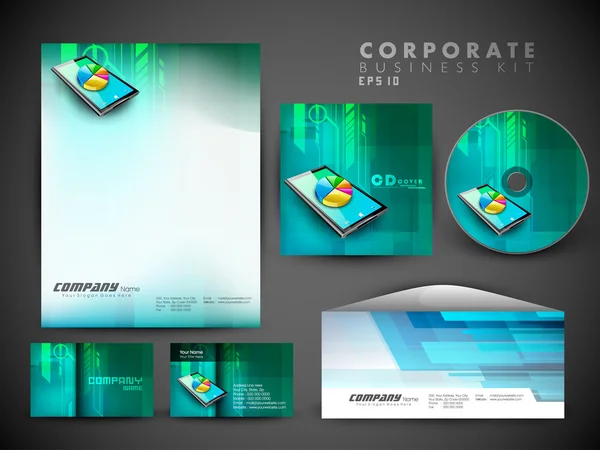 전문 기업의 정체성 키트 또는 버스에 대 한 비즈니스 키트 — 스톡 벡터
