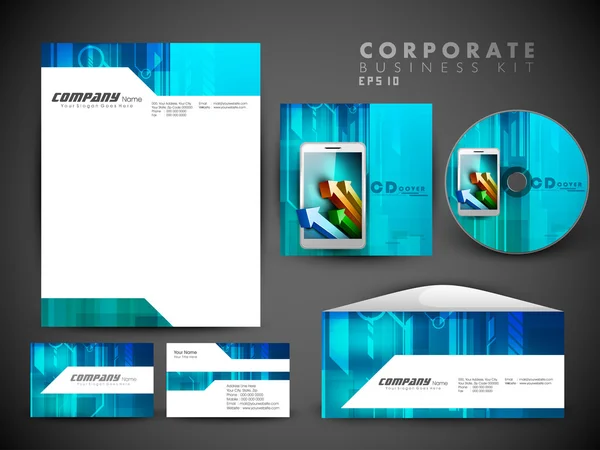 Kit de identidad corporativa profesional o kit de negocios para su autobús — Vector de stock