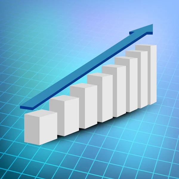 Abstrakte 3D-Statistiken, Hintergrund des Wirtschaftswachstums. Folge 10. — Stockvektor