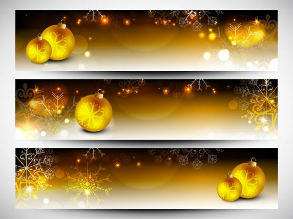 Merry Christmas website header or banner set. EPS 10. — Stock Vector