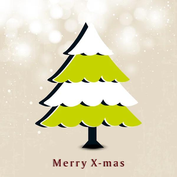 Christmas tree.Greeting card, gift card or invitation card for M — Stock Vector