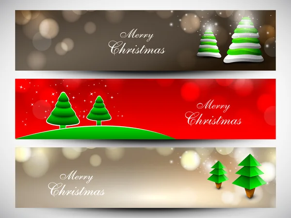 Merry Christmas website header or banner set. EPS 10. Stock Vector