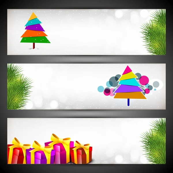 Feliz Navidad encabezado del sitio web o conjunto de banners. EPS 10 . — Vector de stock